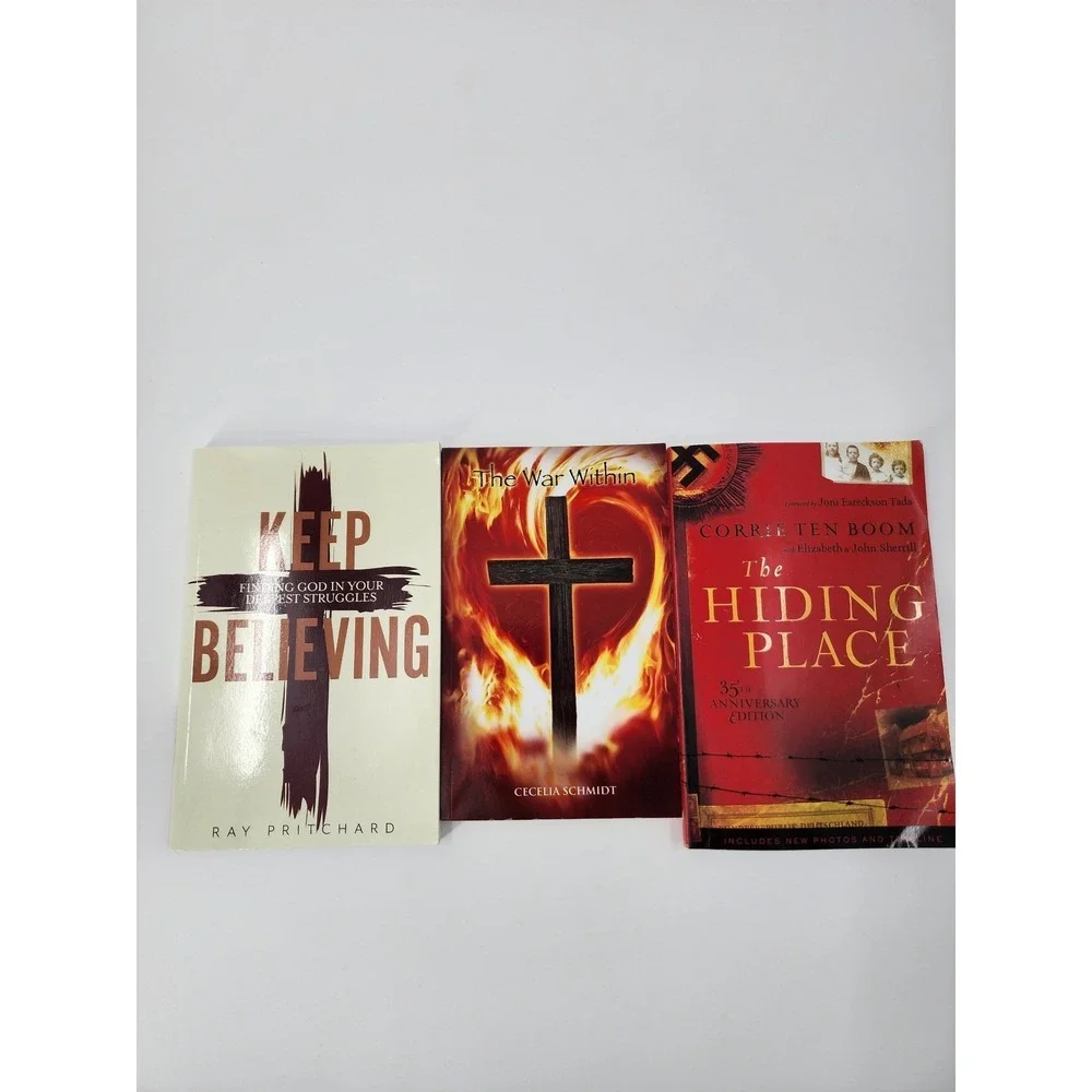 Christian Book Lot The Hiding Place Corrie Ten Boom Keep Believing War Within3pc
